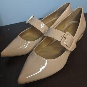BN Aerosoles Nude Patent Leather Final Score Flat